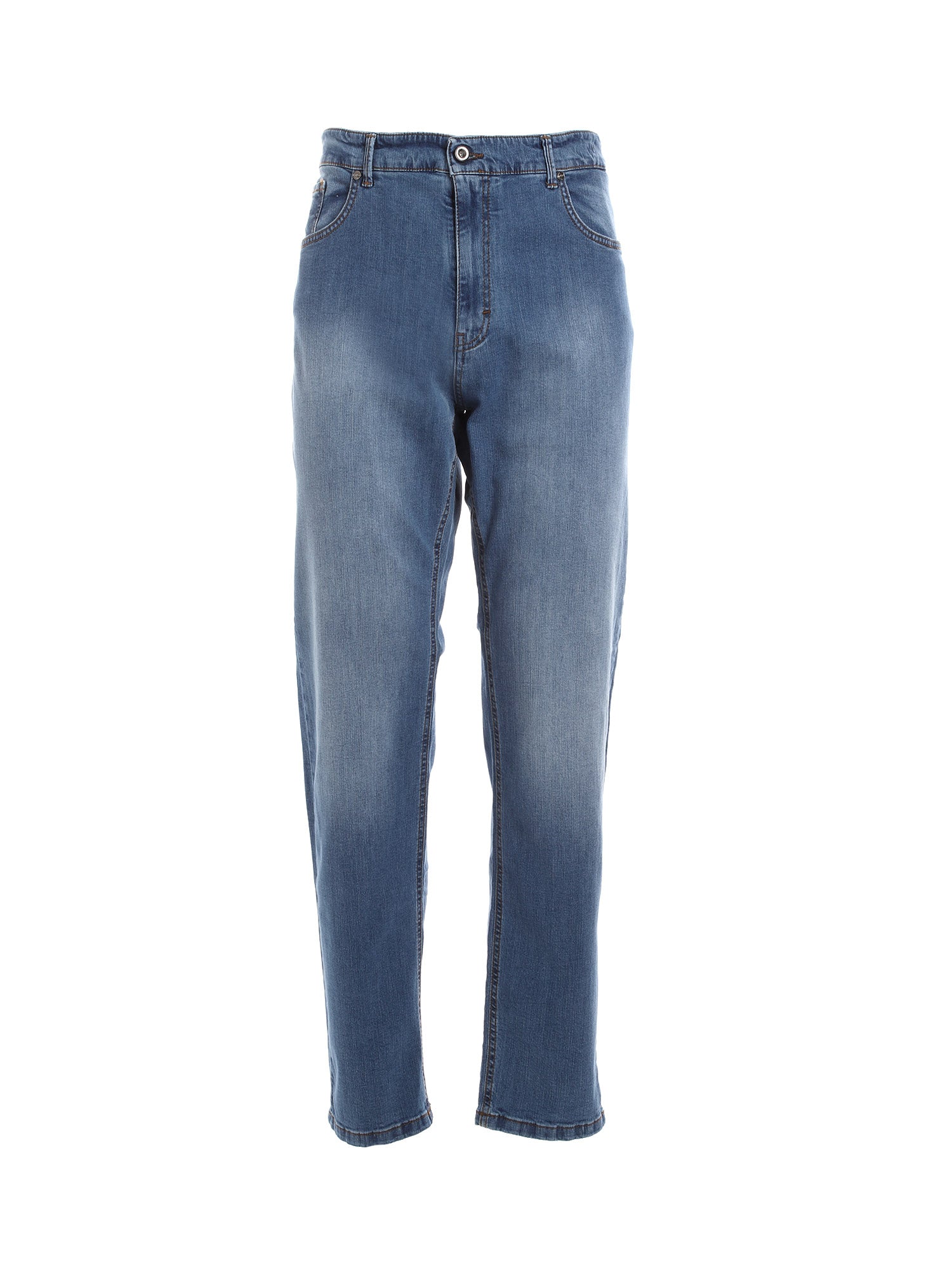 Pantalone Uomo 5 Tasche In Denim Colorato Elasticizzato Taglie Regolari - Foto 11