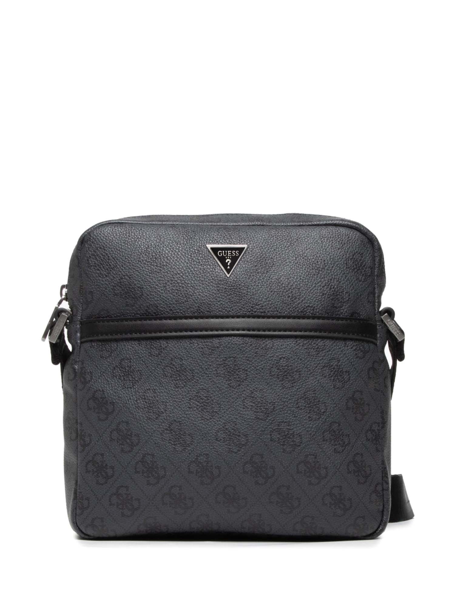 Borsa A Tracolla Uomo GUESS HMEVZL P2258 - Pelle Sintetica Nera - 22x24x6 Cm