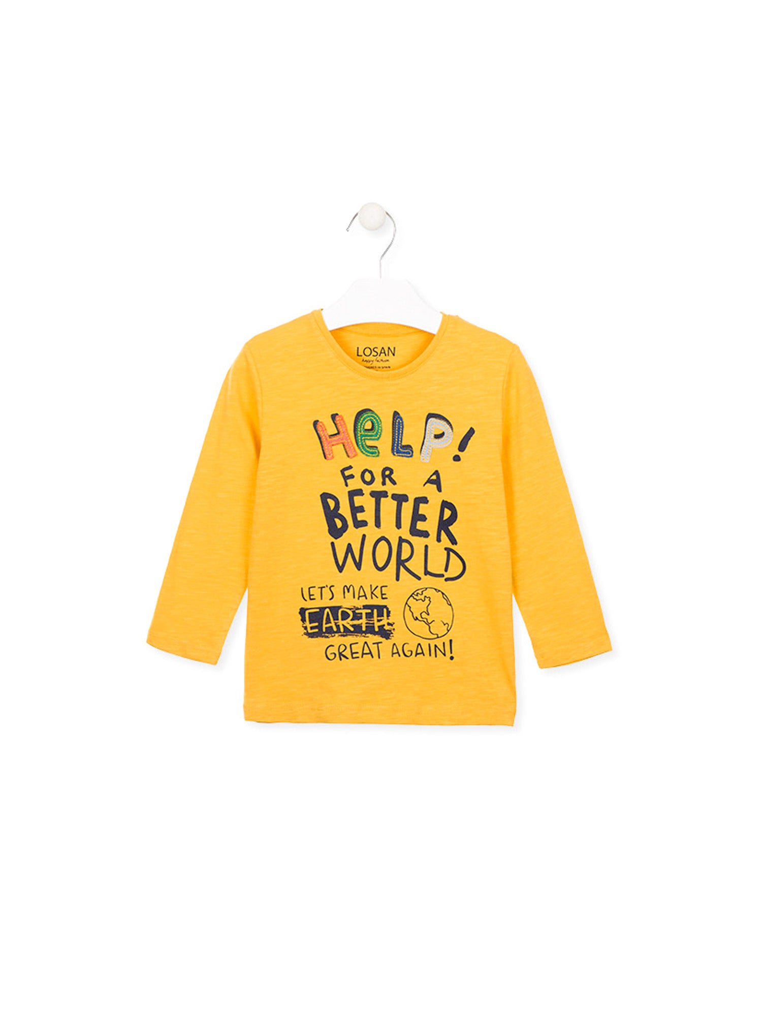LOSAN T-Shirt Bambini E Ragazzi In Cotone | Modello 923-1627AA, Colore Blu, Maglietta Comoda Per Tutti I Giorni - 3