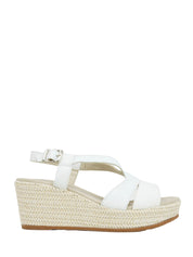 Sandali zeppa Bianco Valleverde