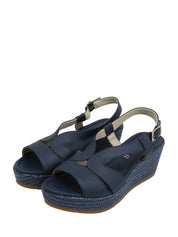 Sandali zeppa Blu Valleverde