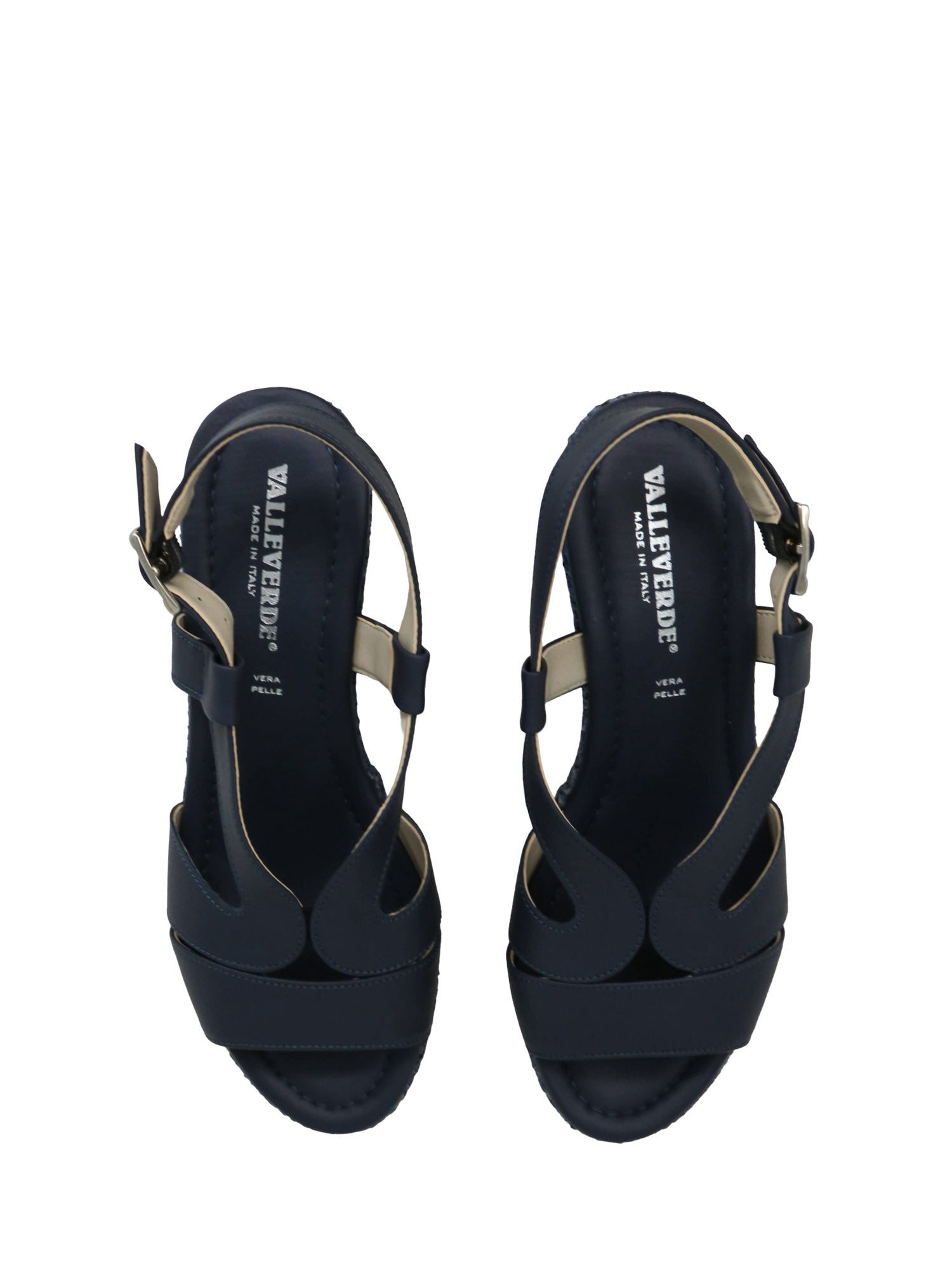 Sandali zeppa Blu Valleverde