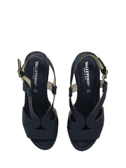 Sandali zeppa Blu Valleverde