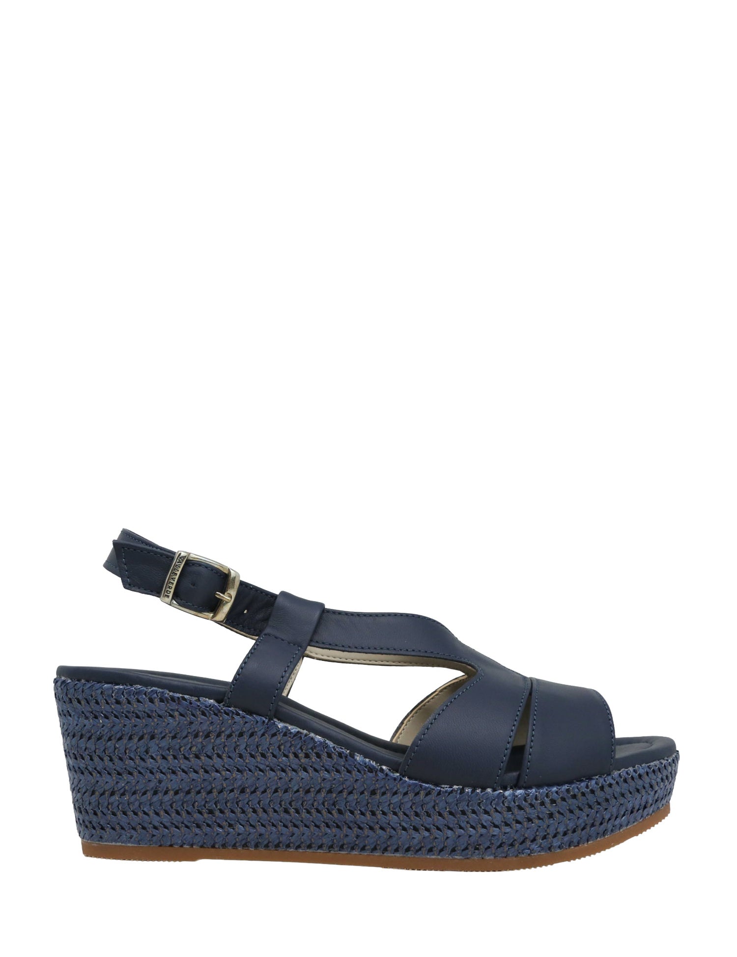 Sandali zeppa Blu Valleverde