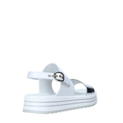 Sandali zeppa Bianco Nero Giardini Junior