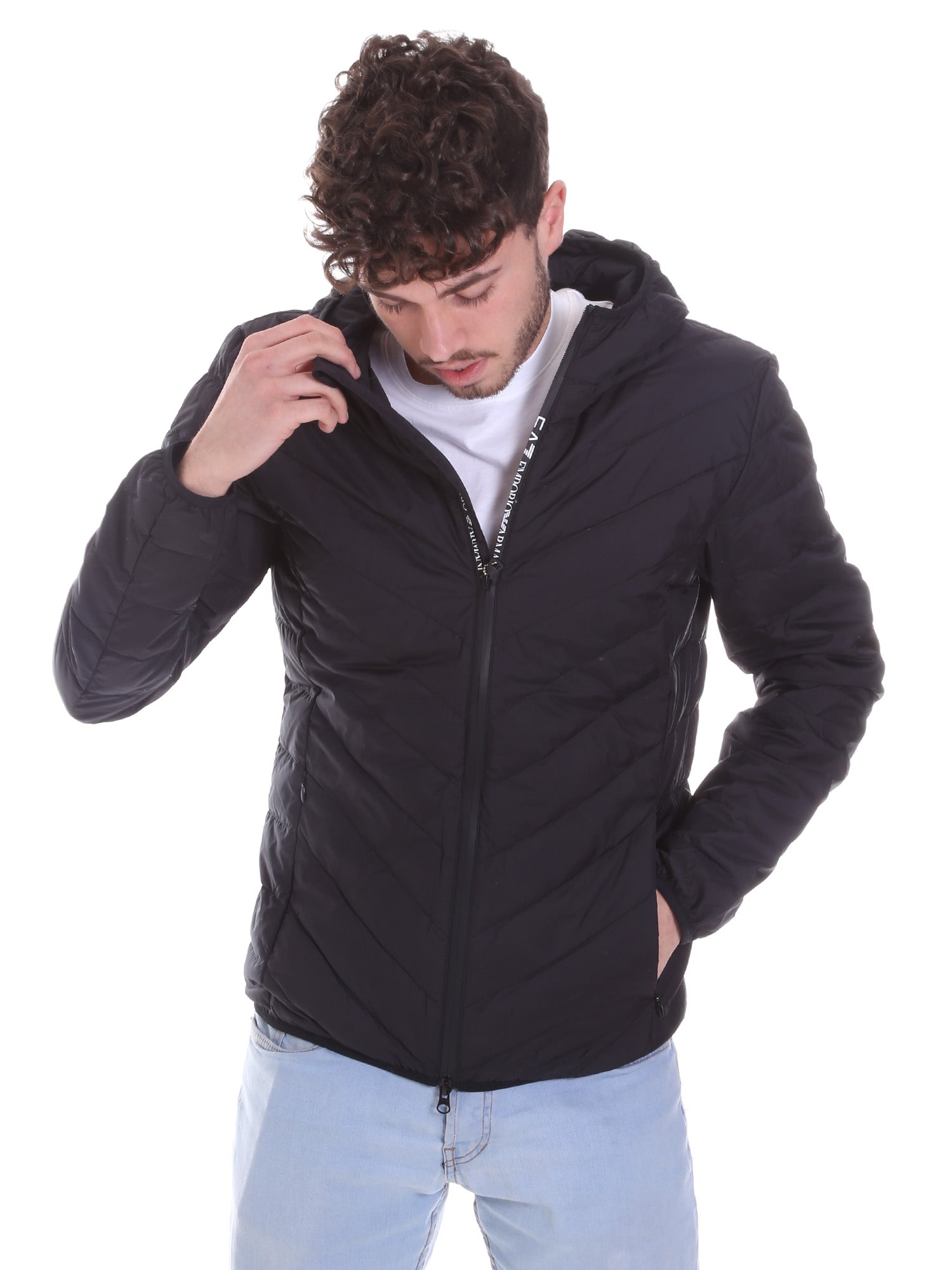 Piumini Nero Ea7 Emporio Armani