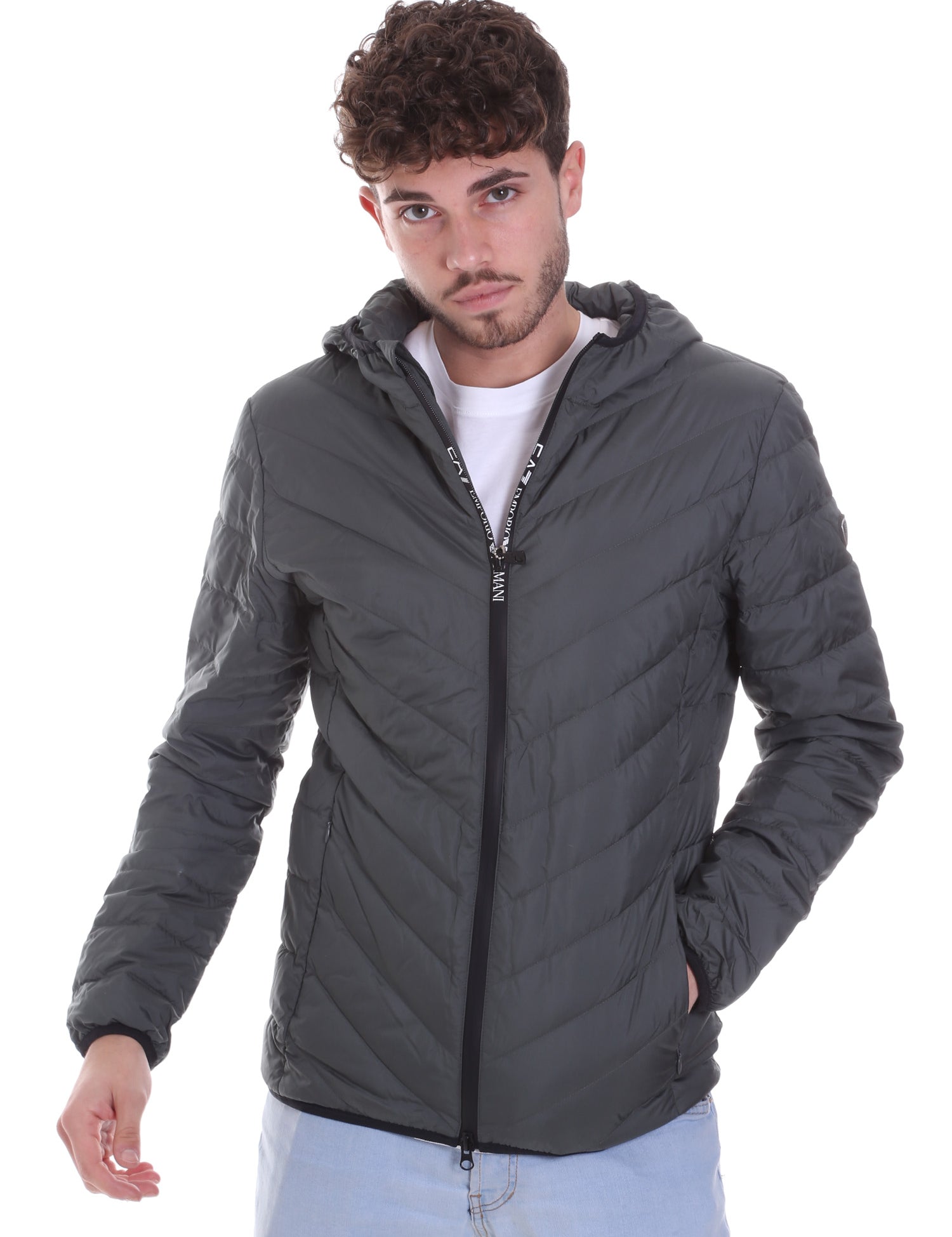 Piumini Grigio Ea7 Emporio Armani