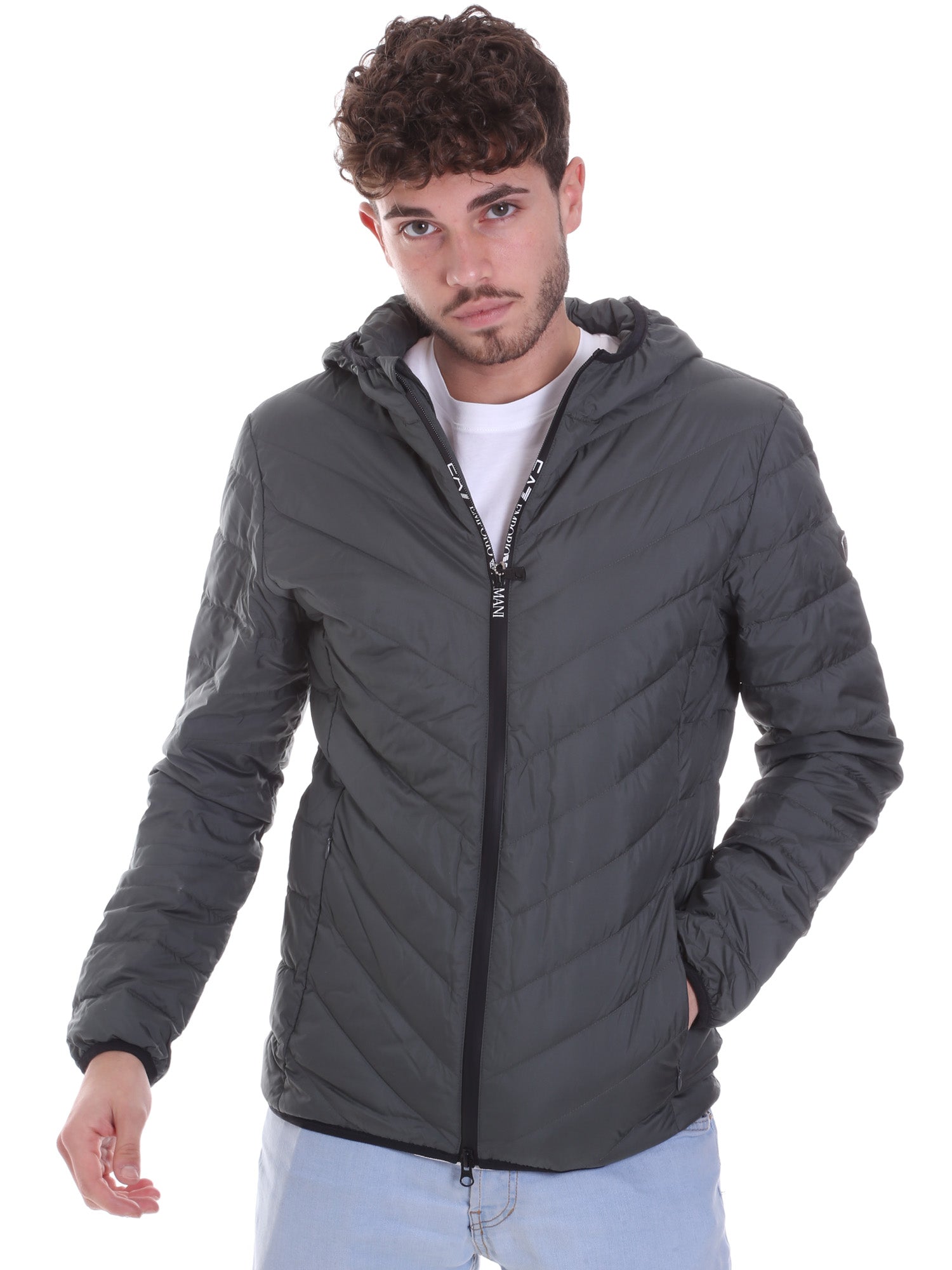 Piumini Grigio Ea7 Emporio Armani