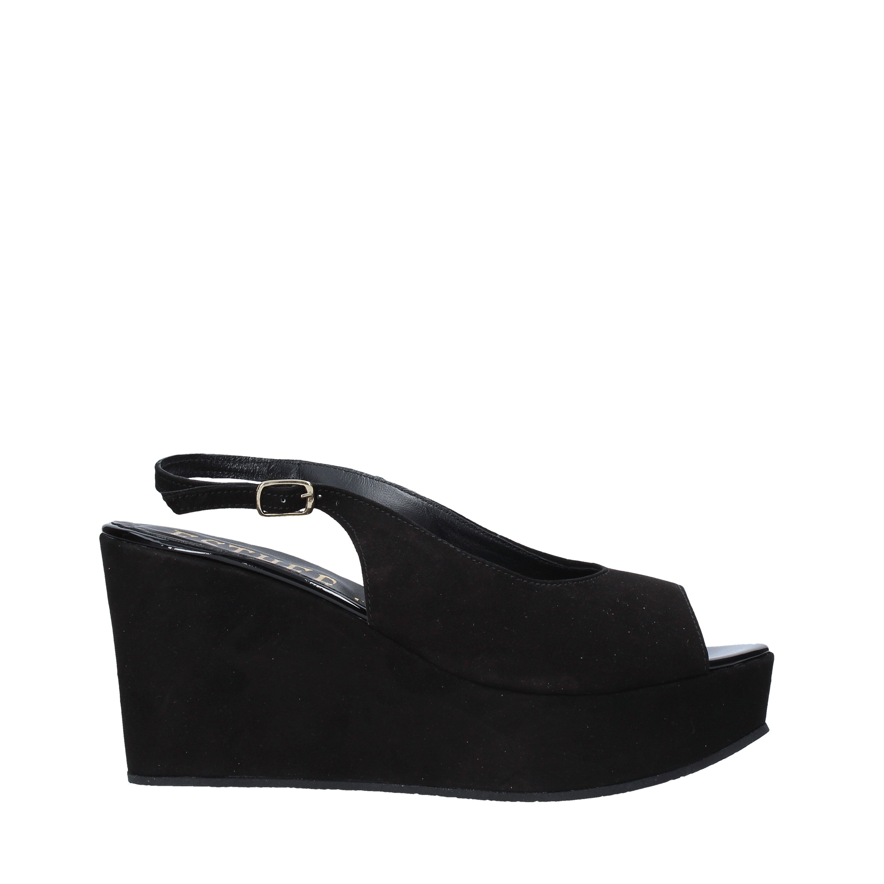 Sandali zeppa Nero Esther Collezioni