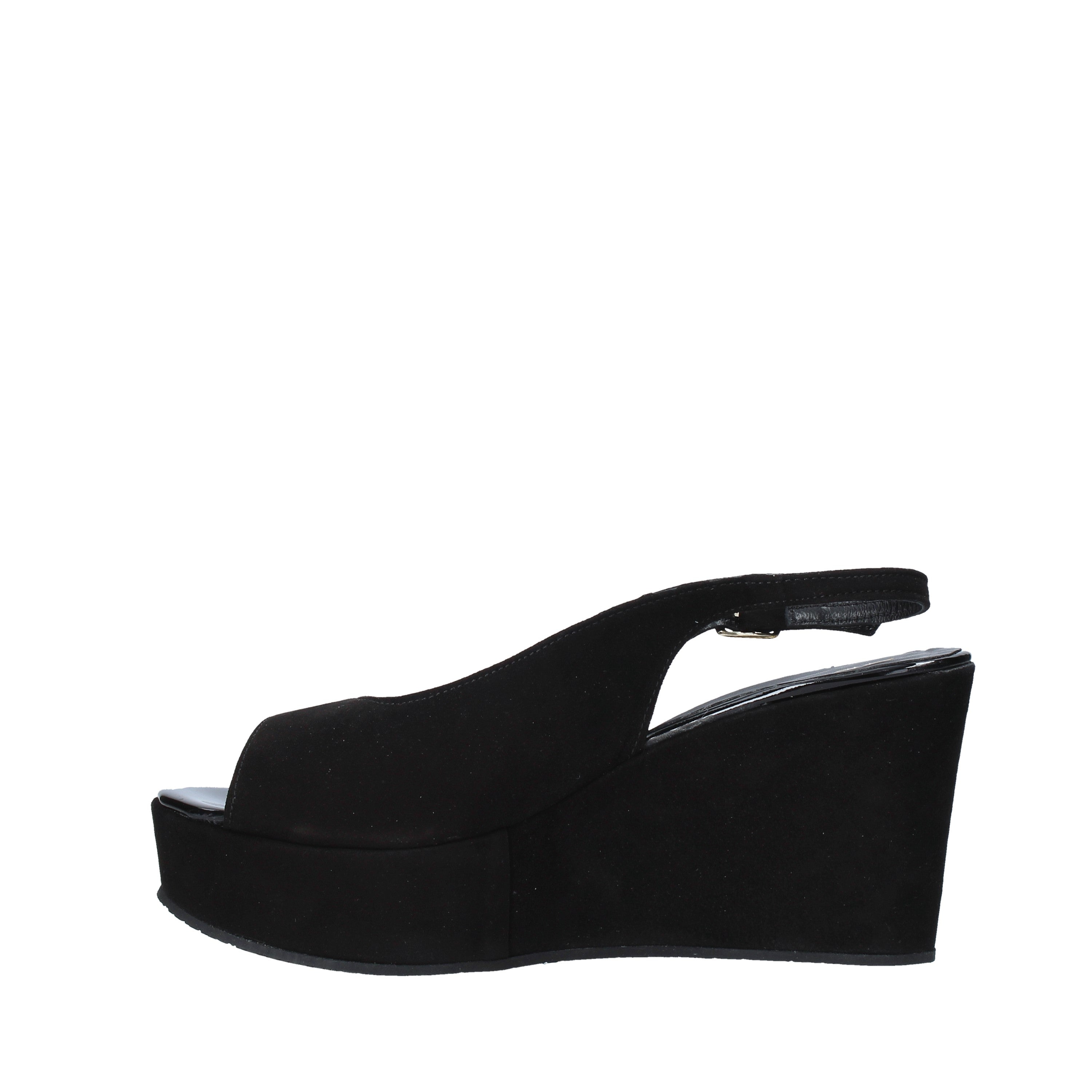 Sandali zeppa Nero Esther Collezioni