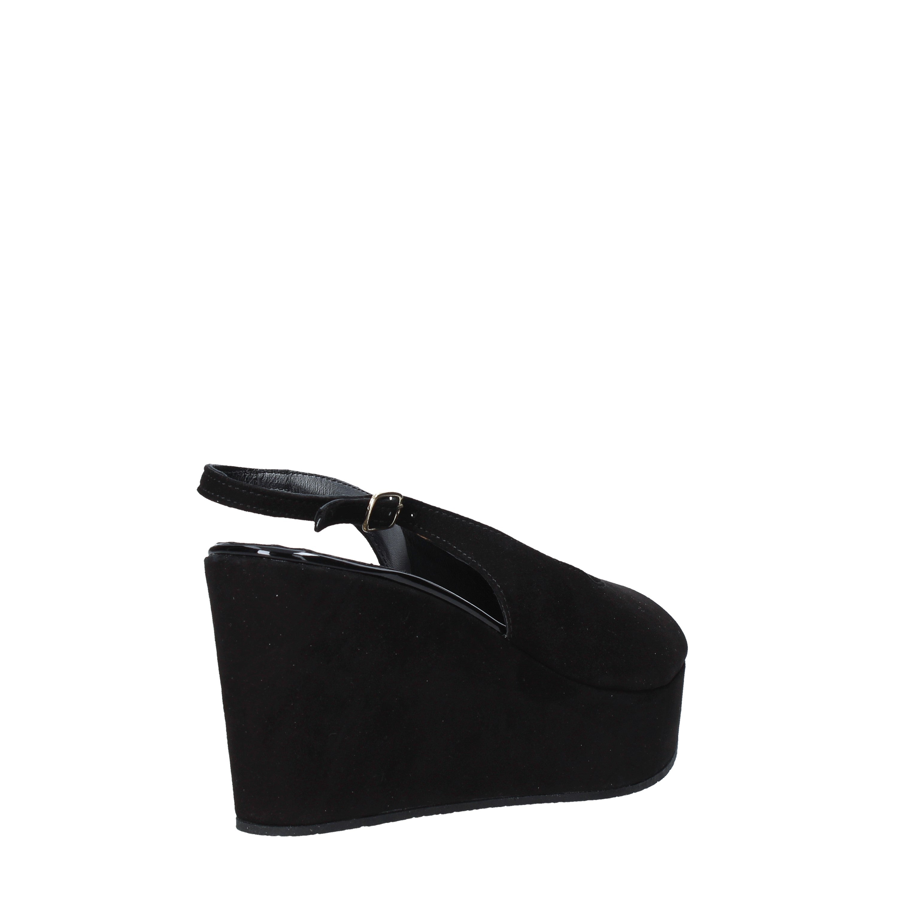 Sandali zeppa Nero Esther Collezioni