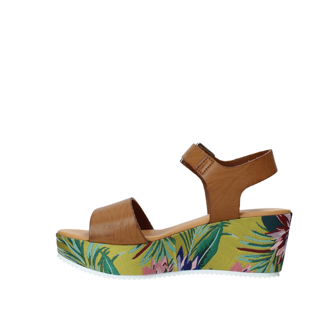 Sandali zeppa Cammello Grace Shoes