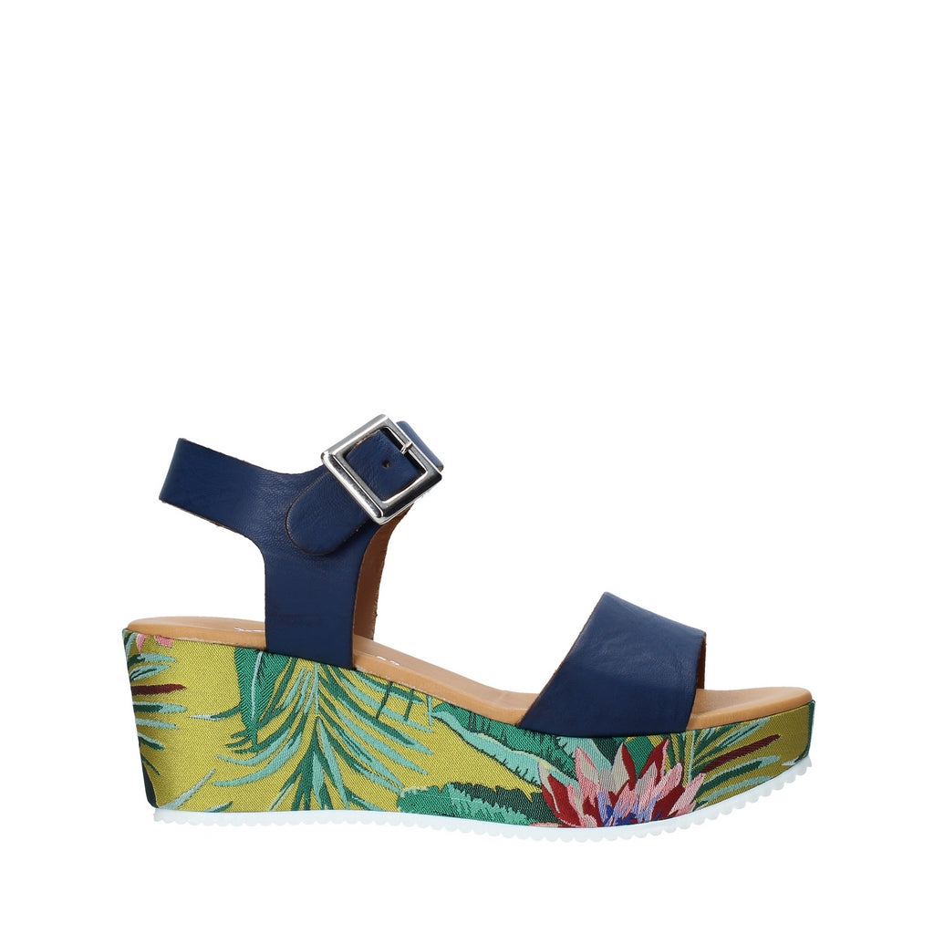 Sandali zeppa Blu Grace Shoes