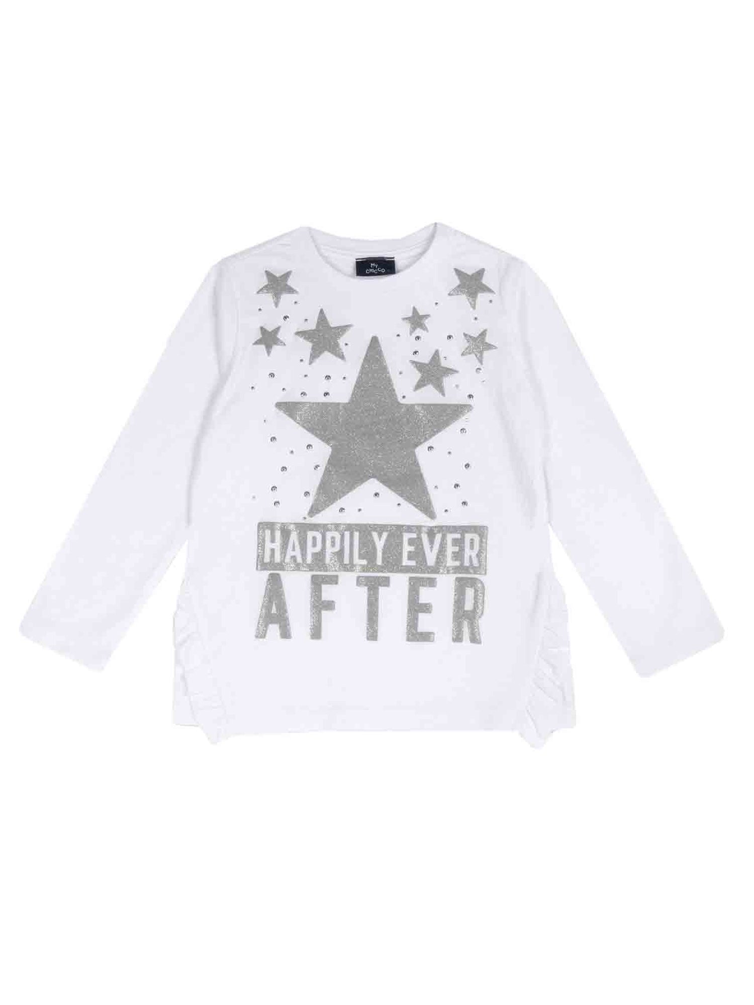 T-shirt Bianco Grigio Chicco