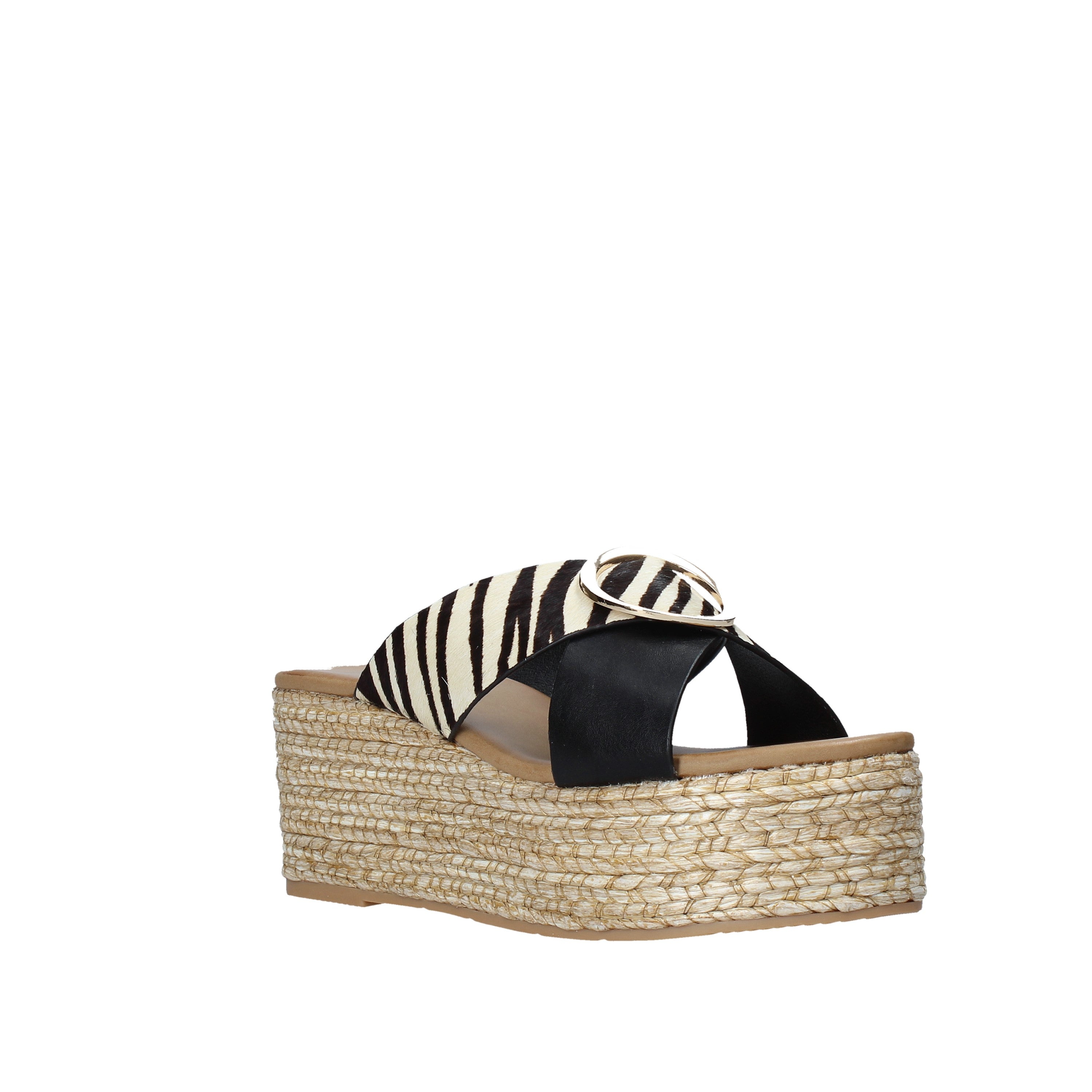 Sandali zeppa Nero Gold&gold