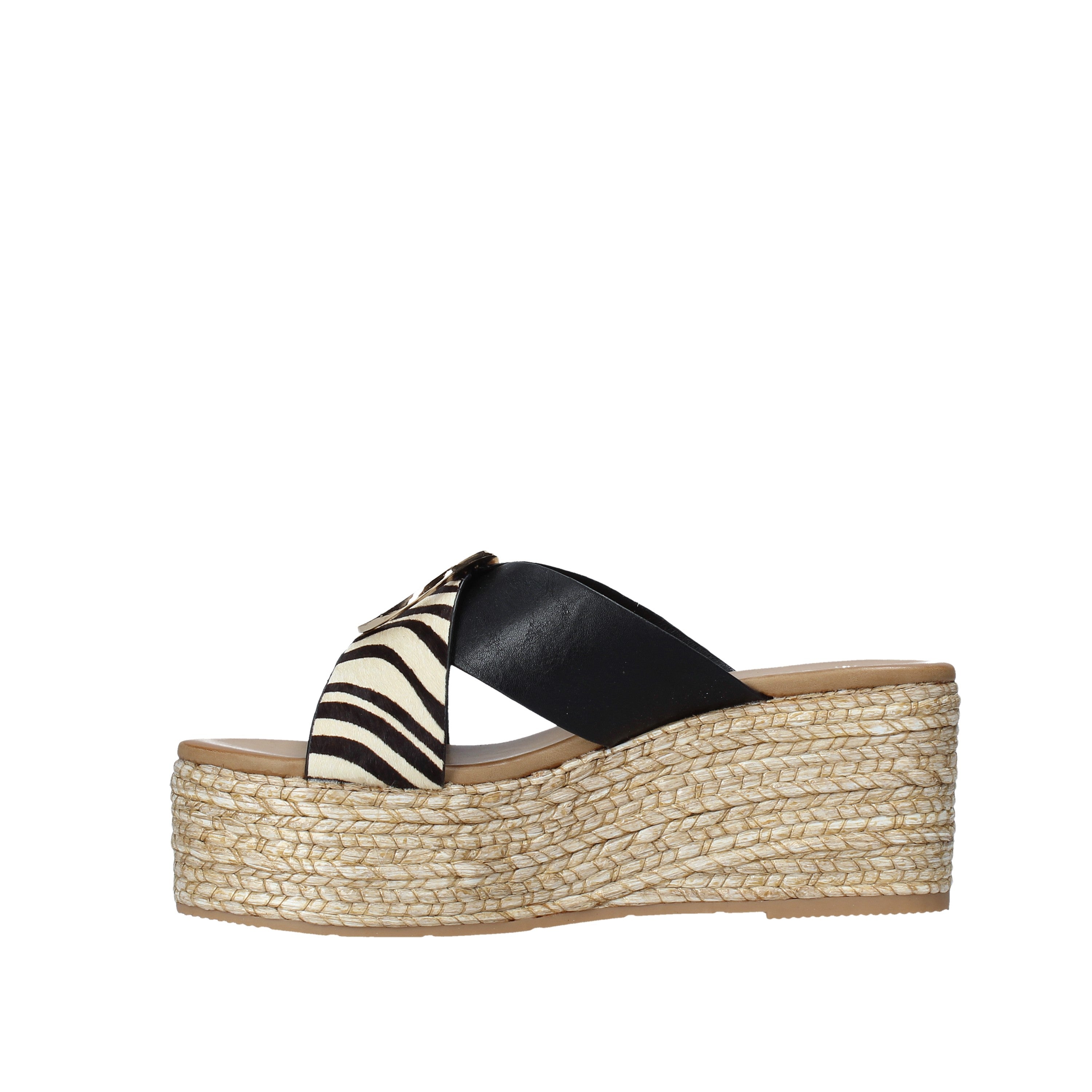 Sandali zeppa Nero Gold&gold