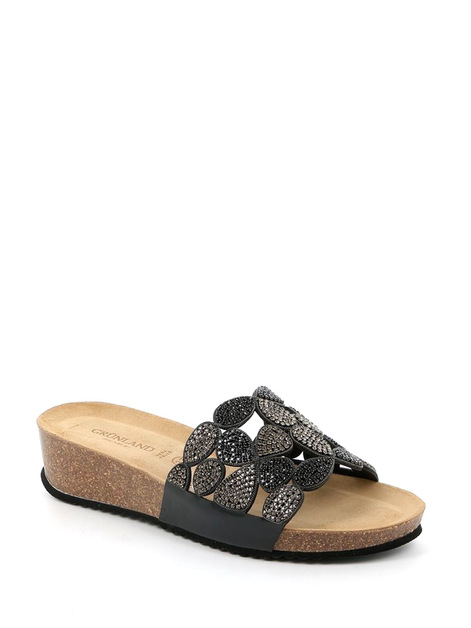 Sandali zeppa Nero Grunland