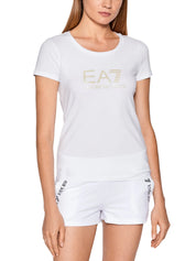 T-shirt Bianco Beige Ea7 Emporio Armani
