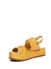 Sandali zeppa Cuoio Keys