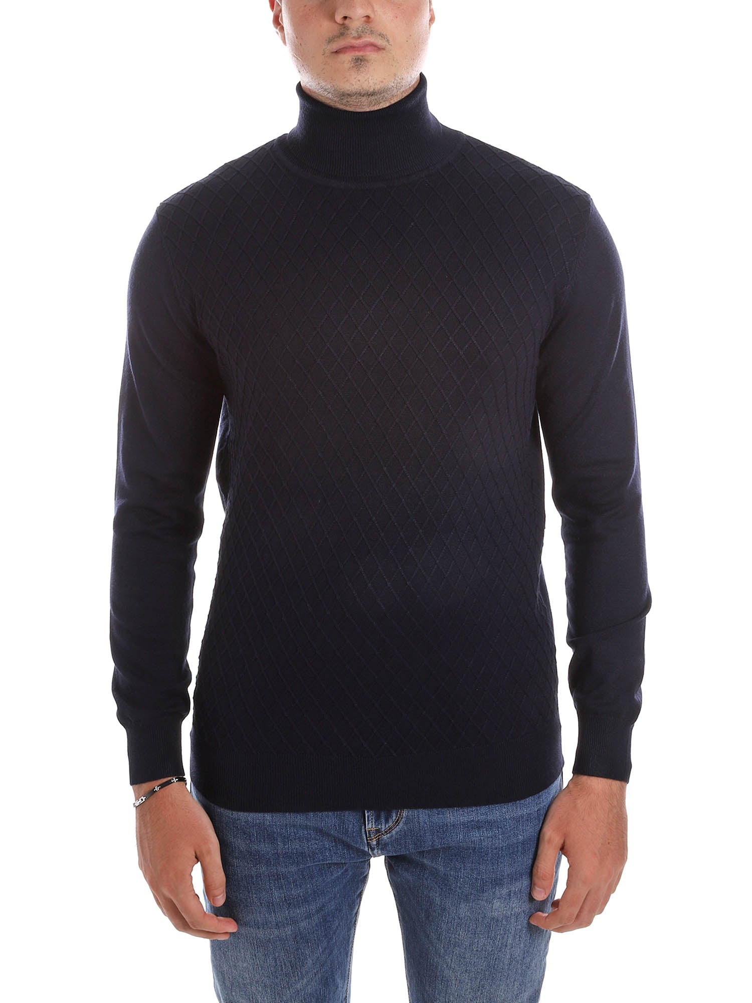 Maglie a collo alto Blu Scuro Borgoni Milano