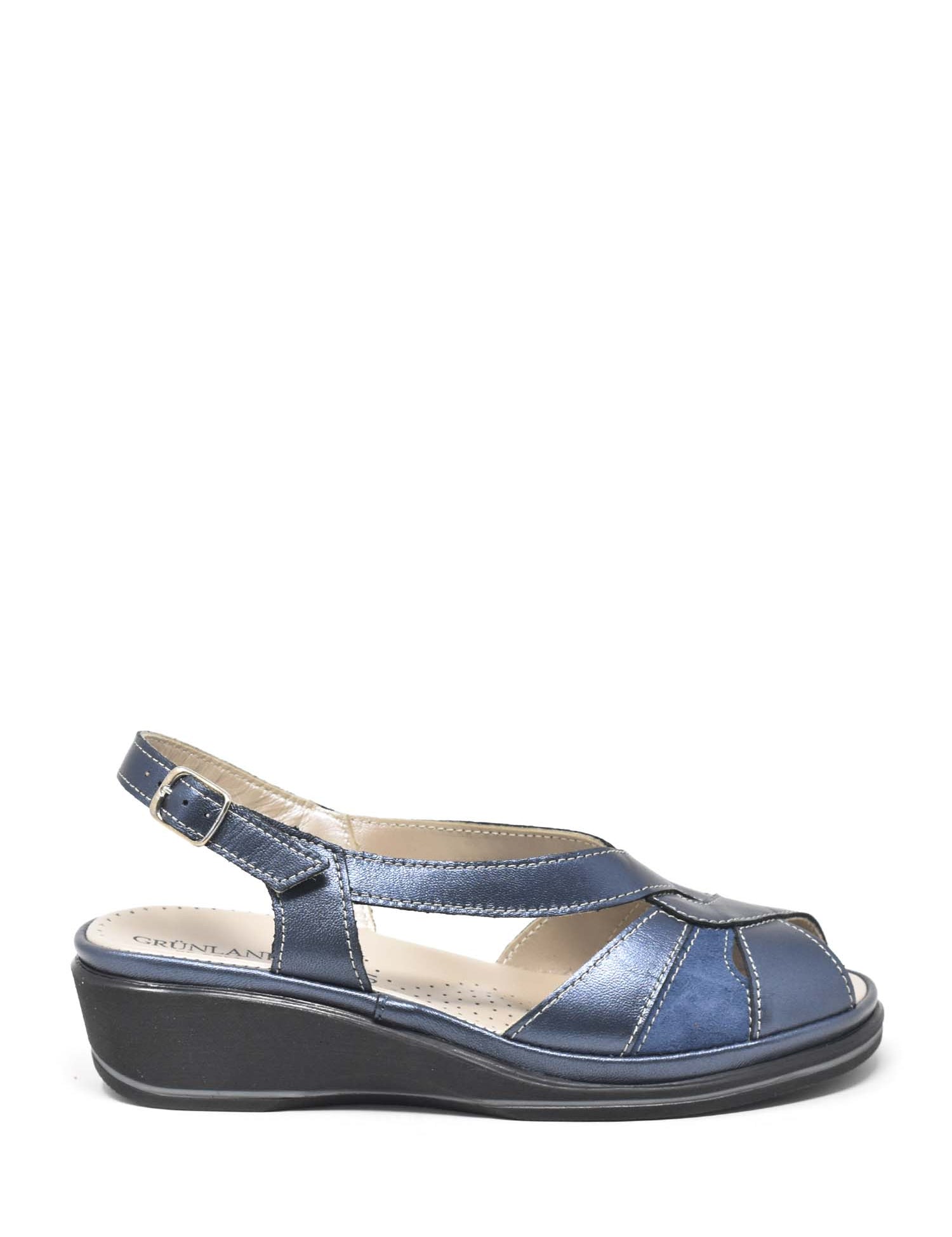 Sandali zeppa Blu Grunland