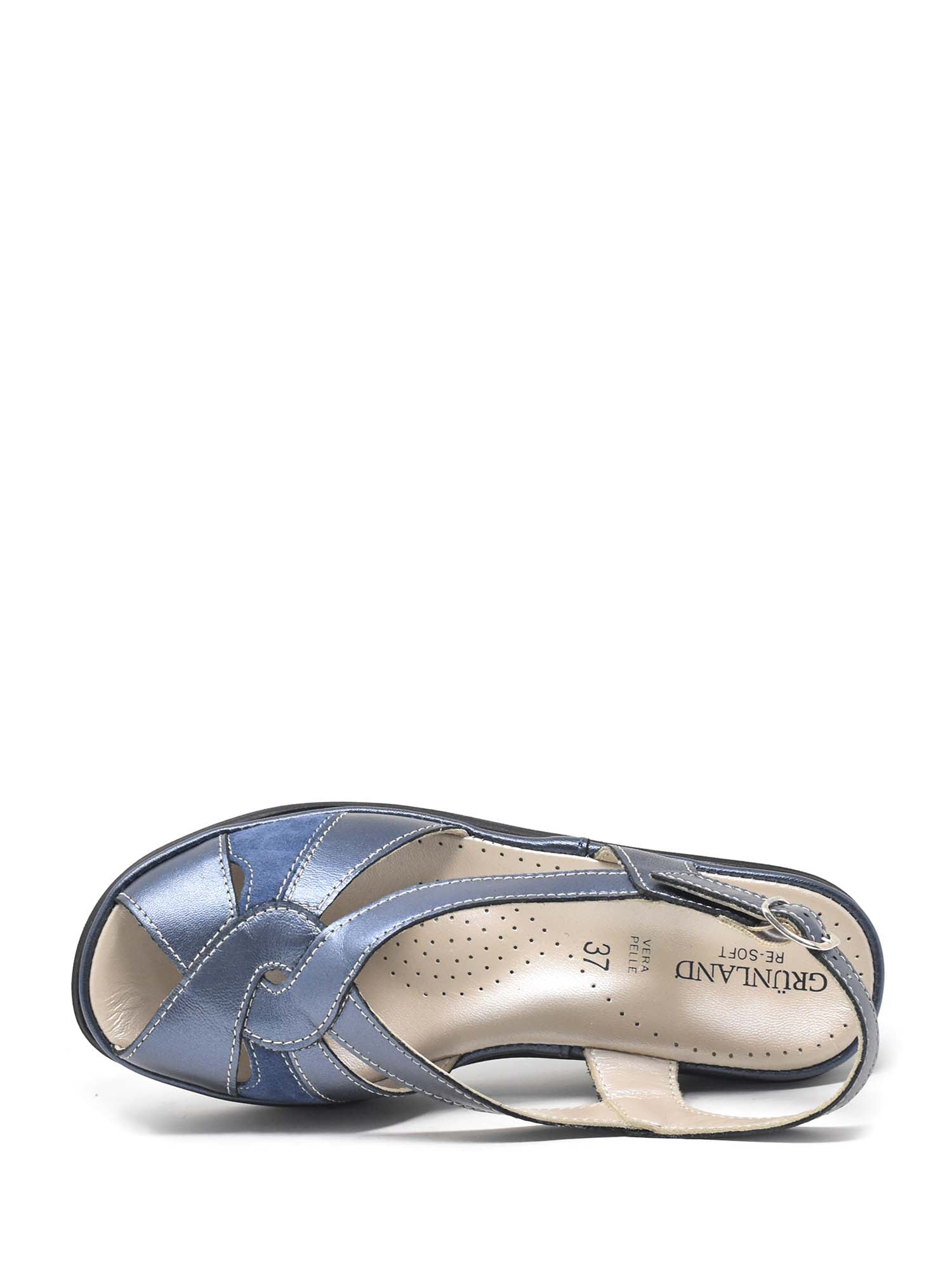 Sandali zeppa Blu Grunland