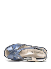Sandali zeppa Blu Grunland