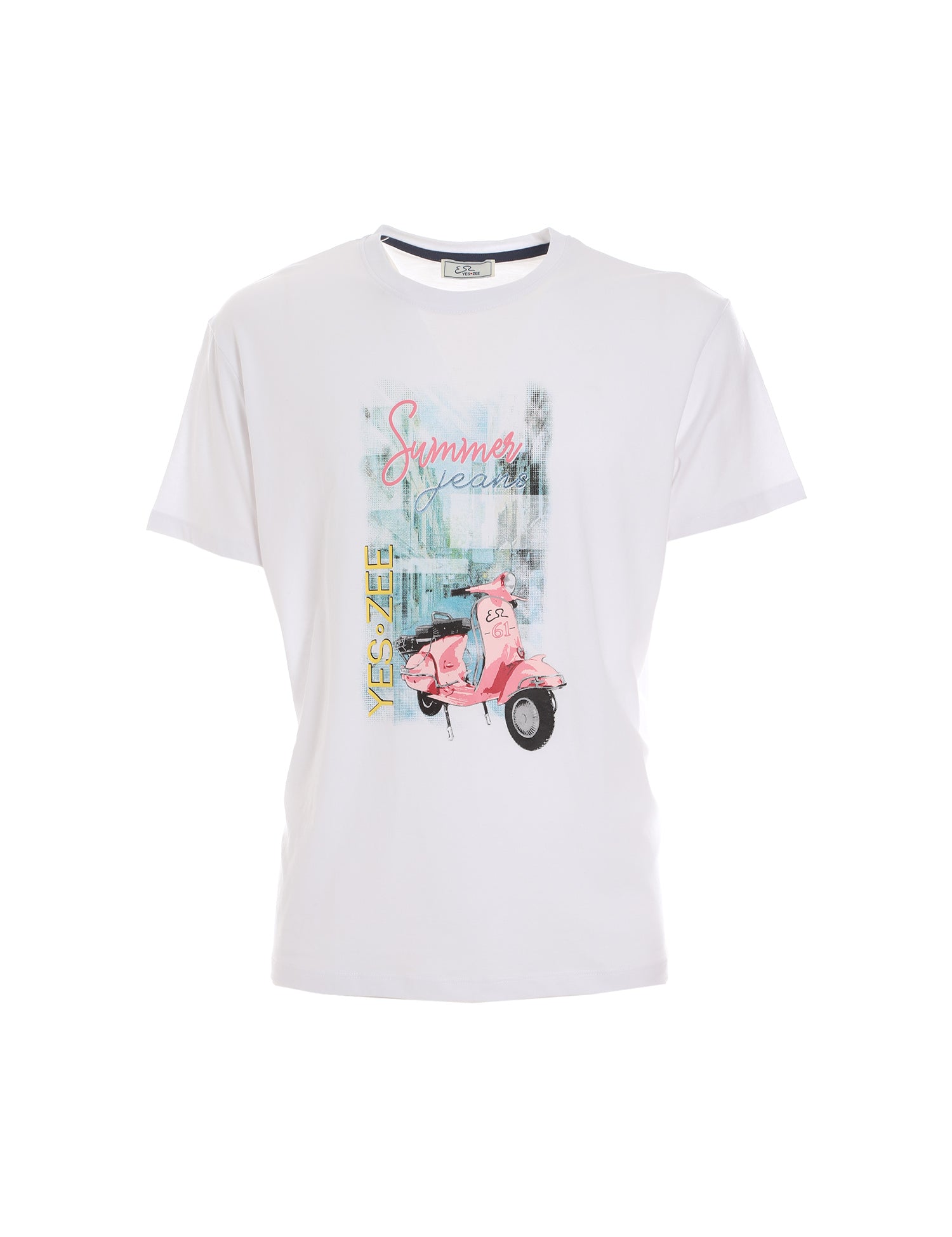T-shirt Bianco Rosa Yes-zee