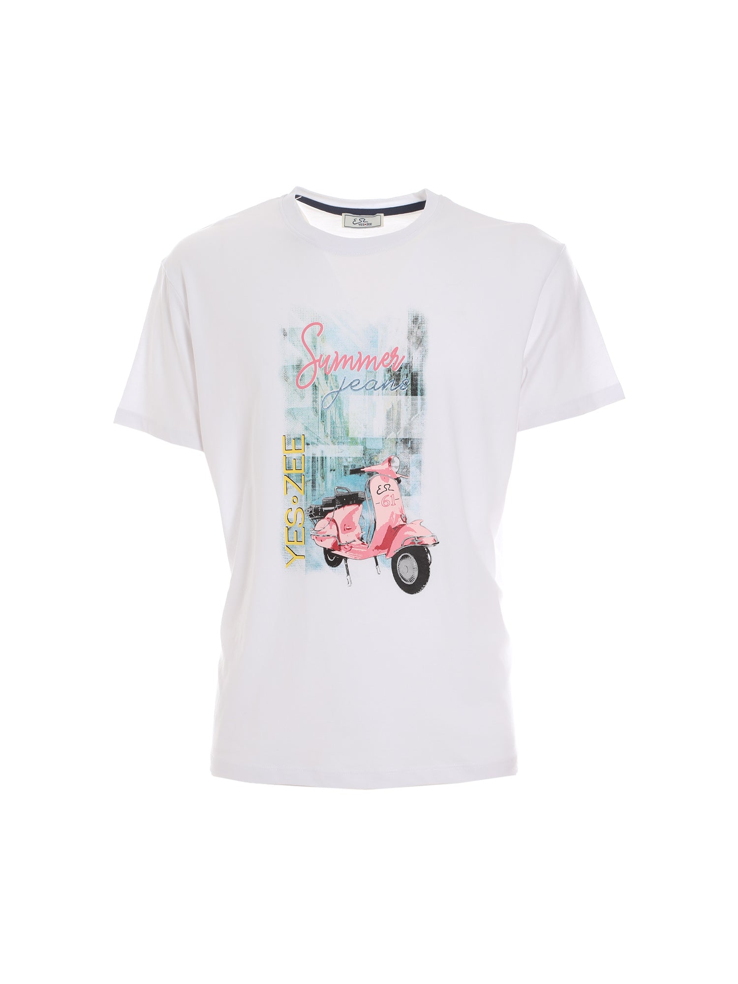 T-shirt Bianco Rosa Yes-zee