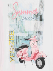 T-shirt Bianco Rosa Yes-zee