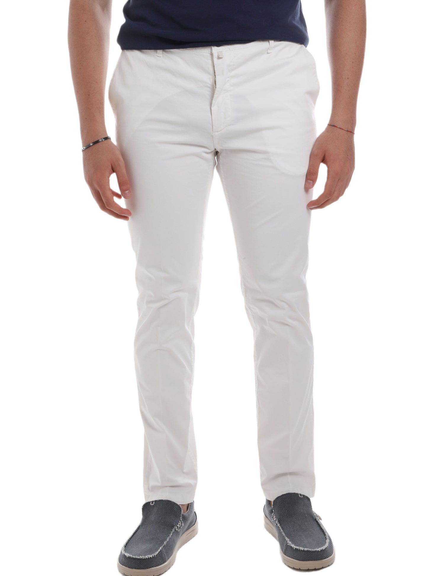 Pantaloni Bianco Borgoni Milano