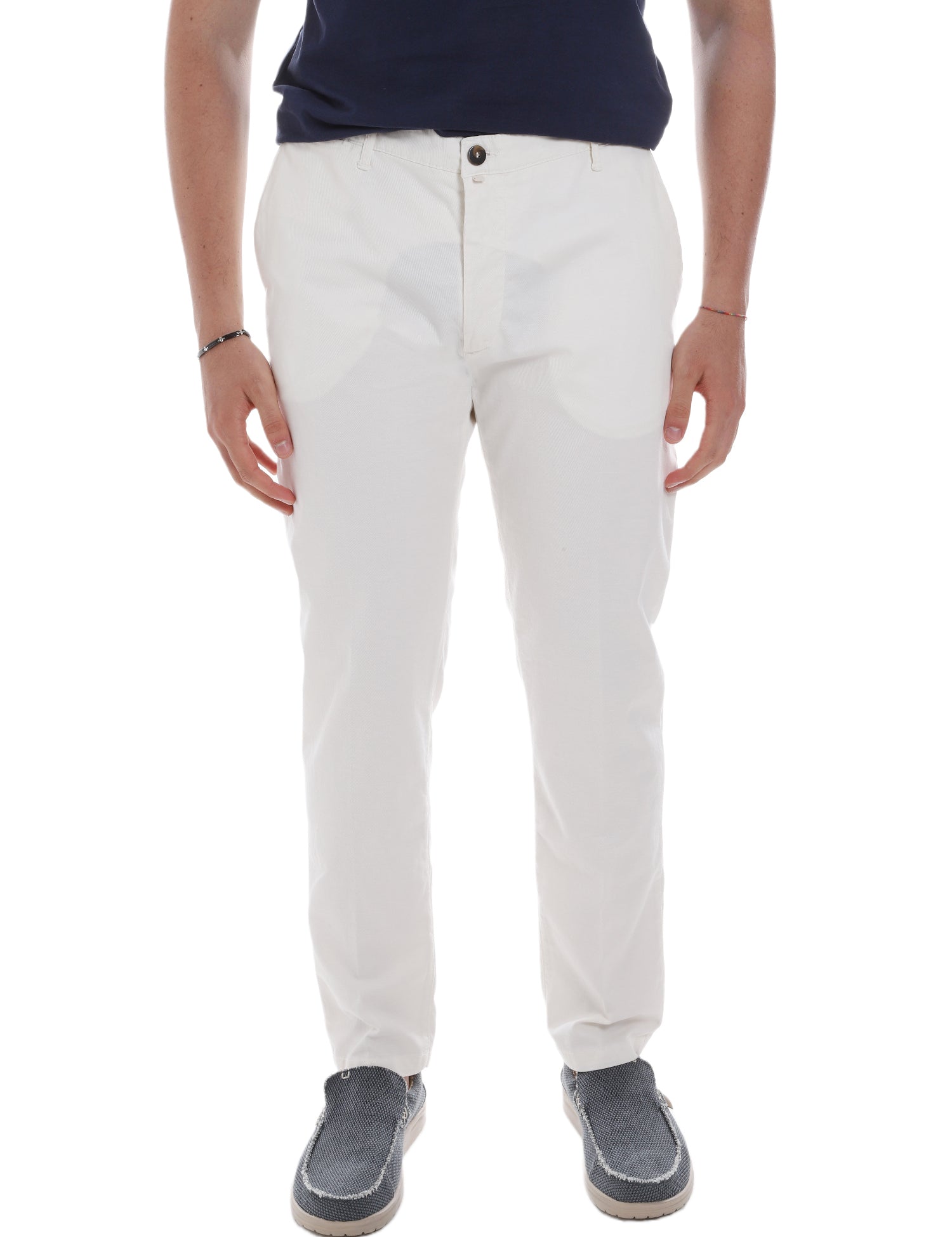 Pantaloni Bianco Borgoni Milano