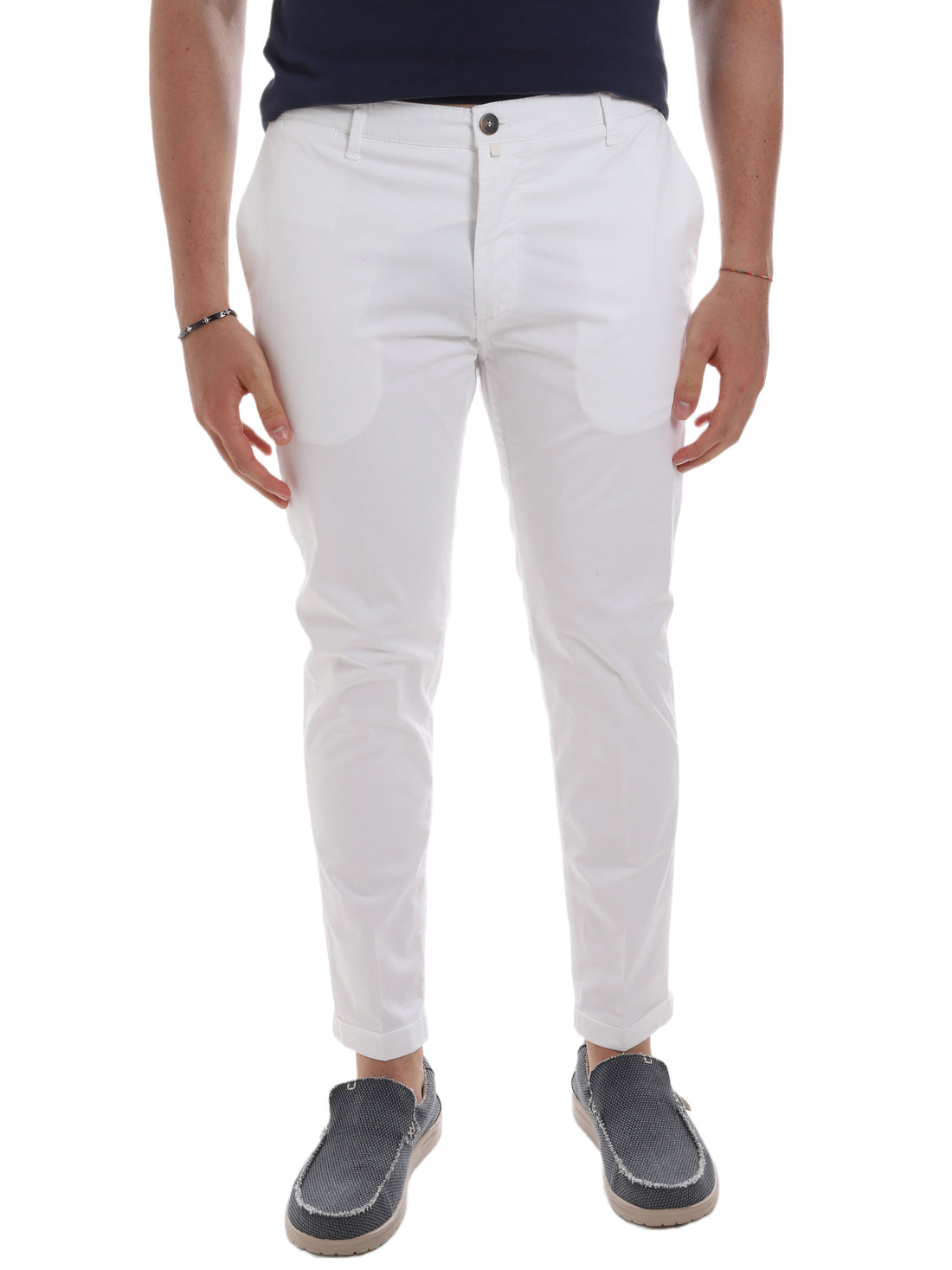 Pantaloni Bianco Borgoni Milano