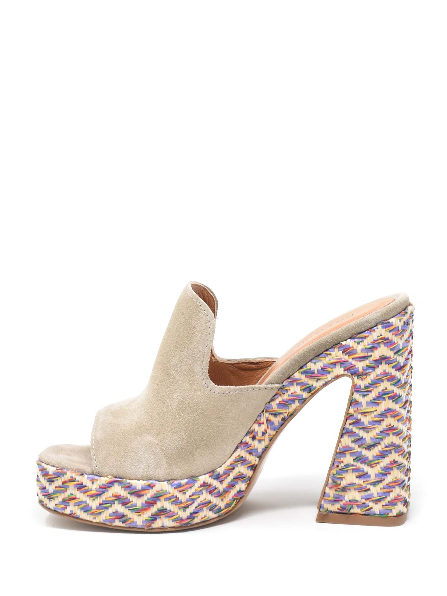 Sandali tacco Beige Pregunta