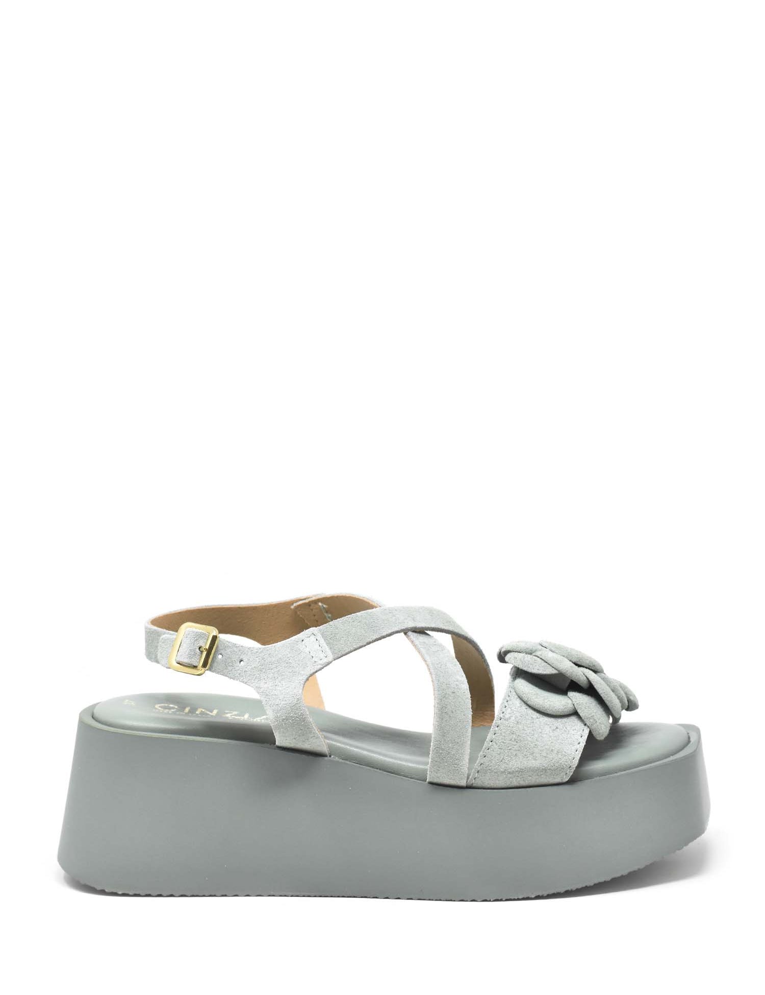 Sandali zeppa Verde Cinzia Soft