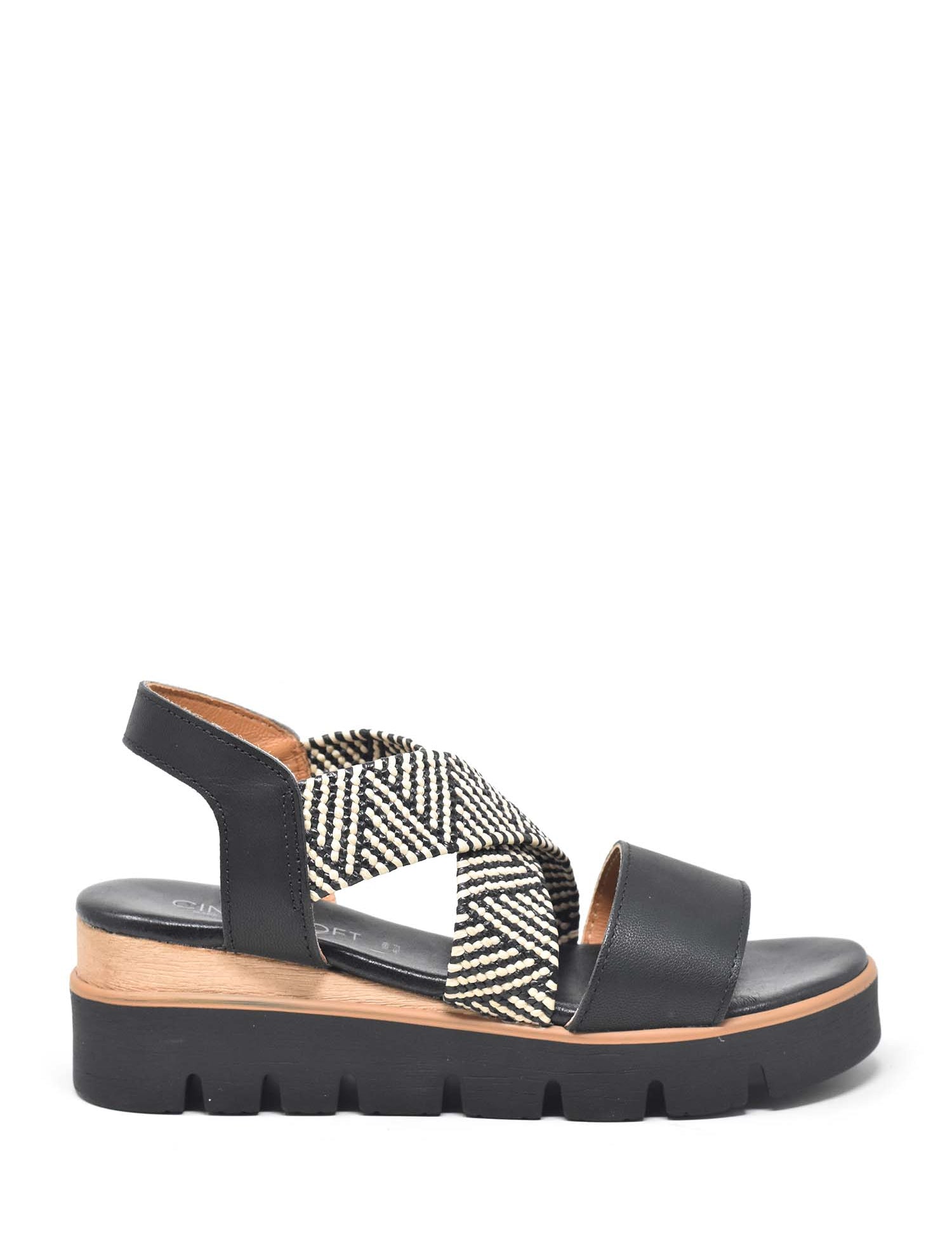Sandali zeppa Nero Cinzia Soft