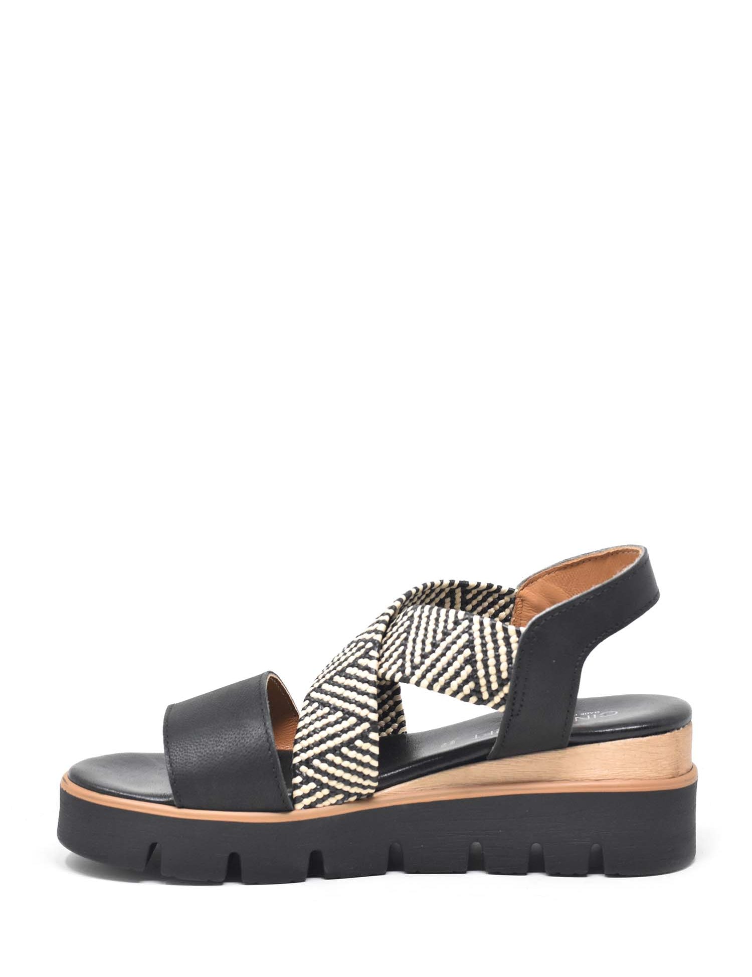 Sandali zeppa Nero Cinzia Soft