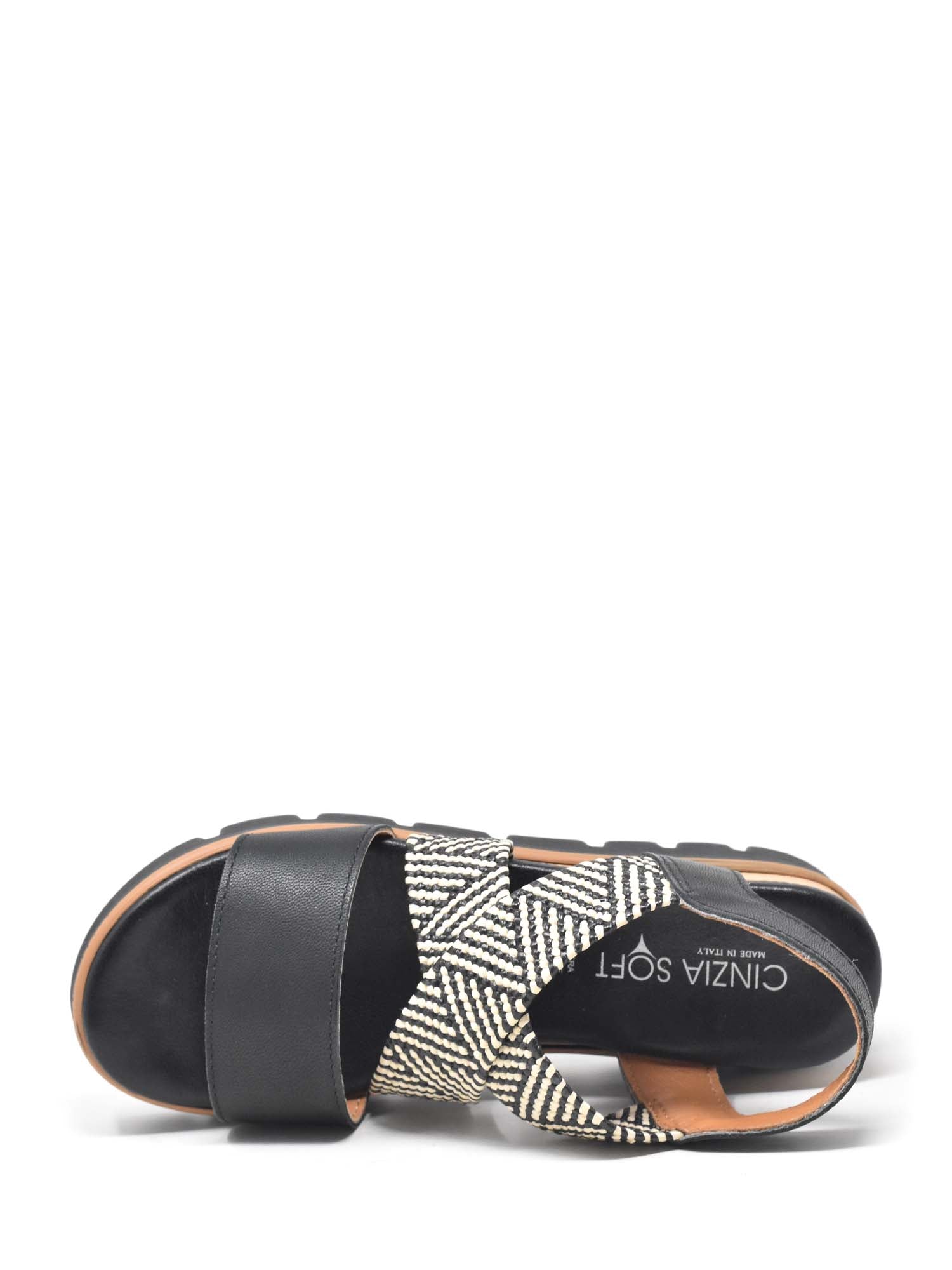 Sandali zeppa Nero Cinzia Soft