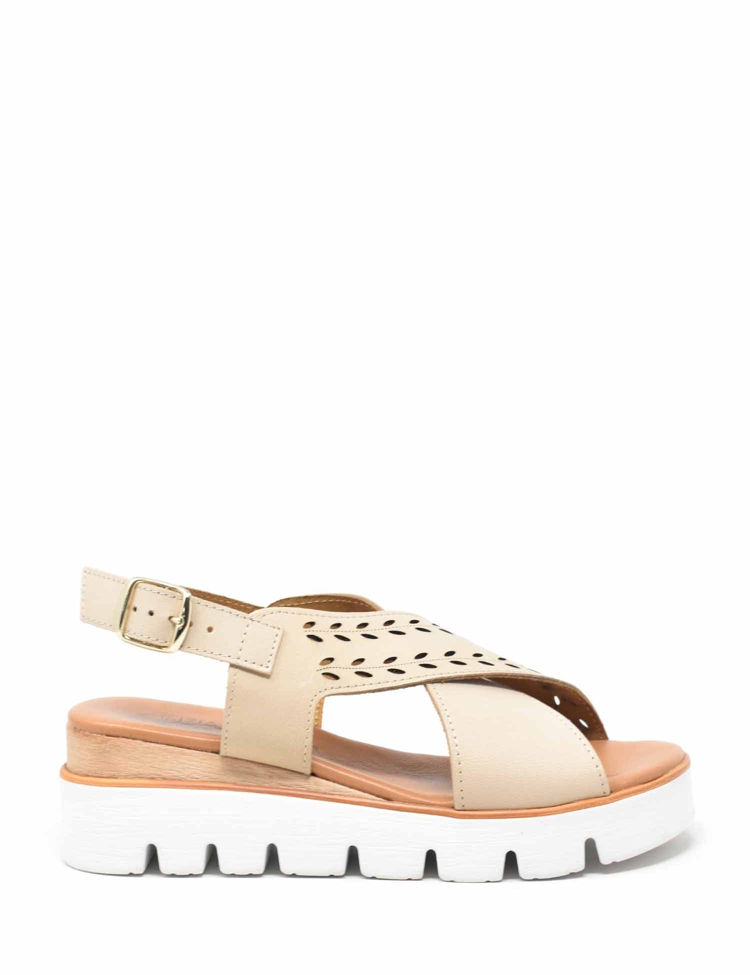 Sandali zeppa Beige Cinzia Soft