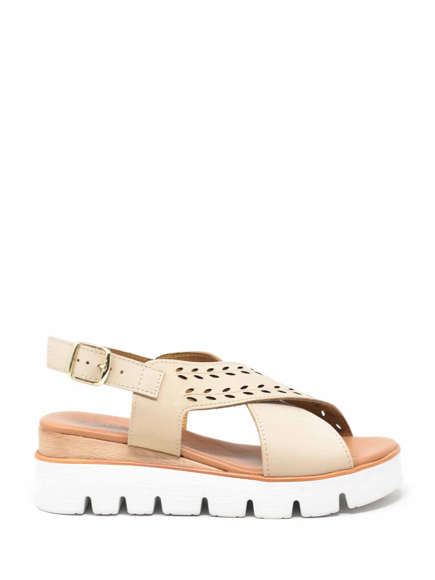 Sandali zeppa Beige Cinzia Soft