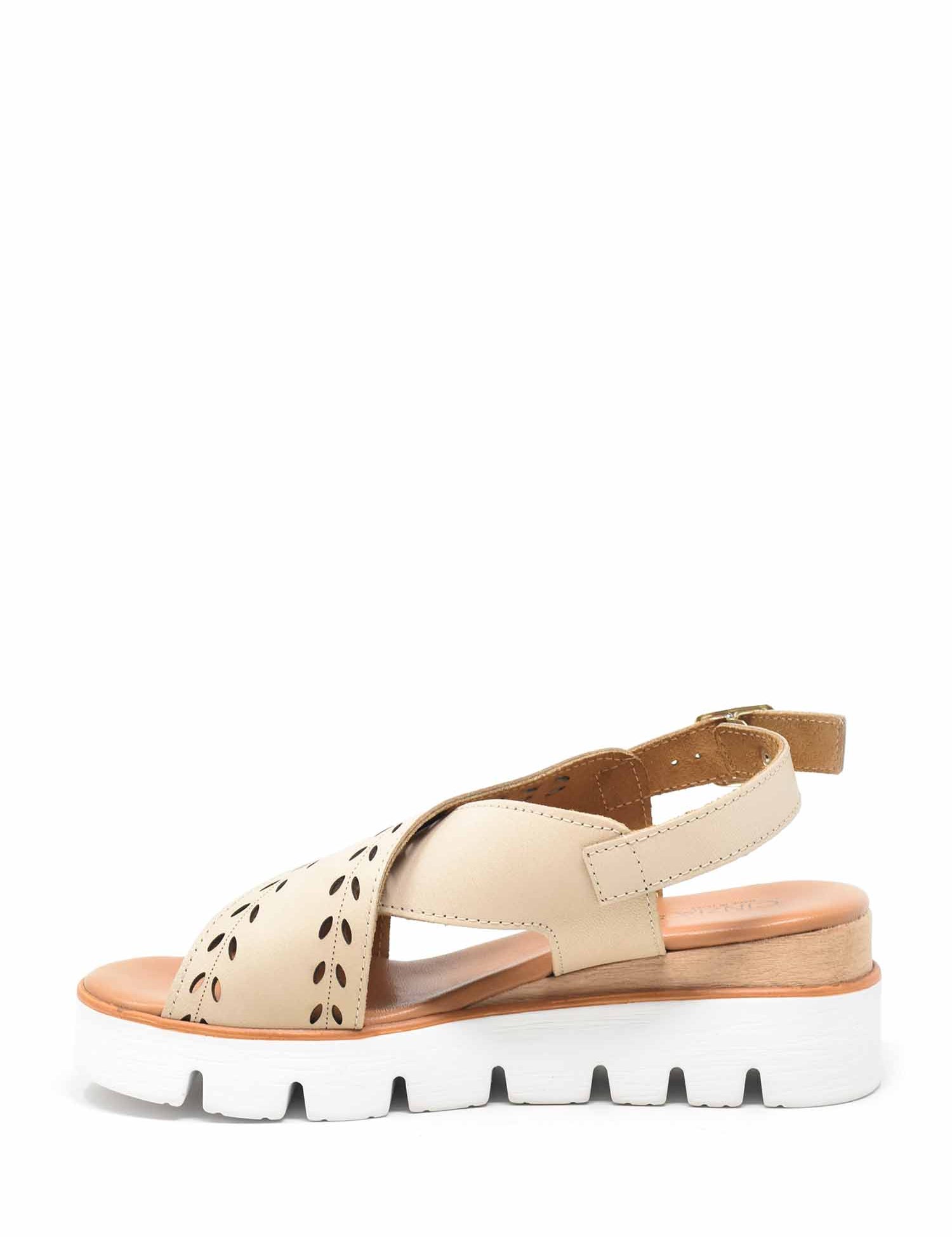 Sandali zeppa Beige Cinzia Soft
