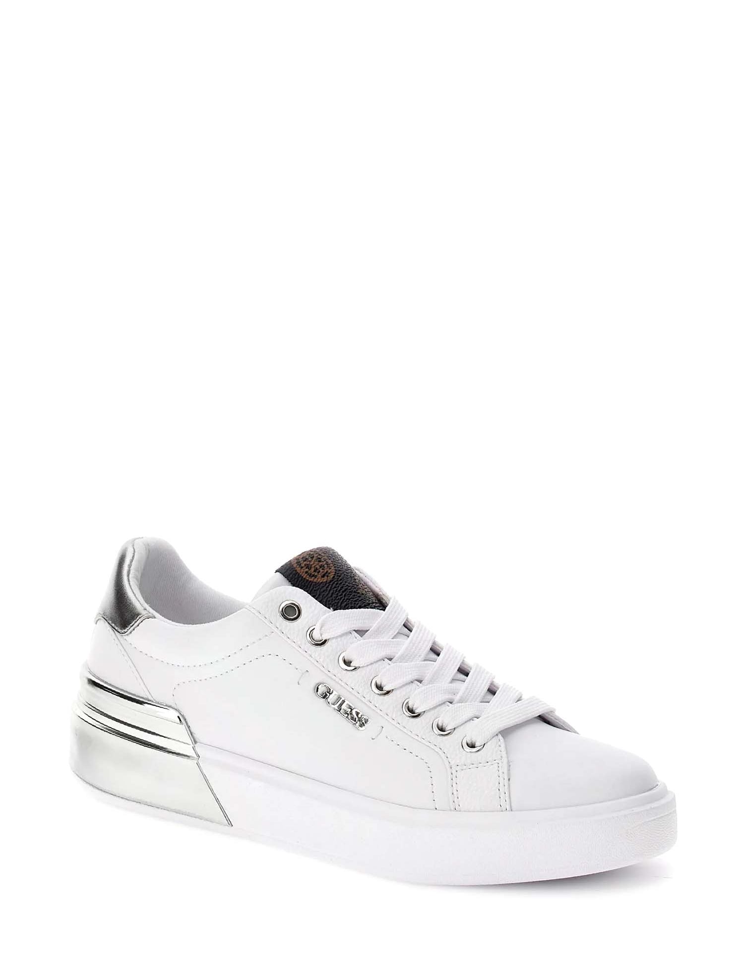 Sneakers Bianco E Argento Guess