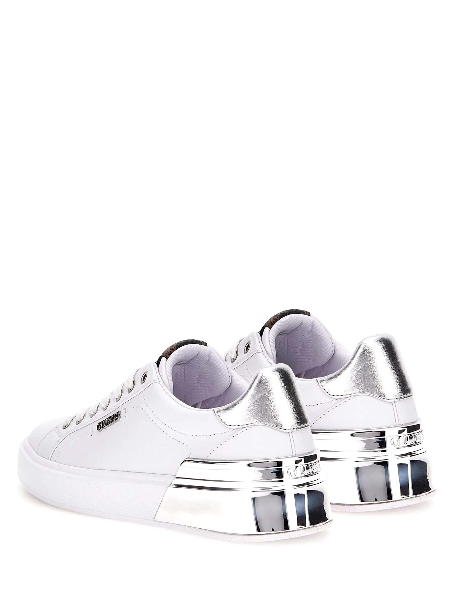 Sneakers Bianco E Argento Guess