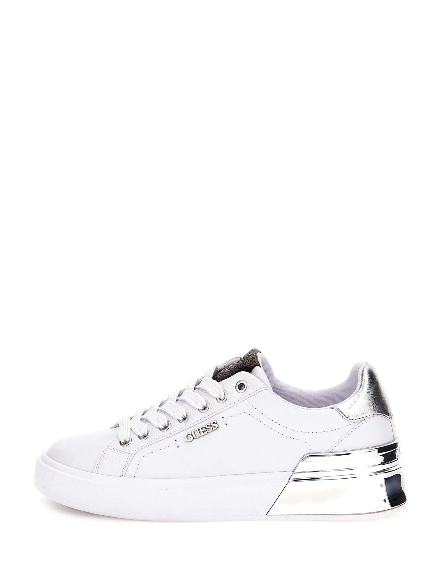 Sneakers Bianco E Argento Guess