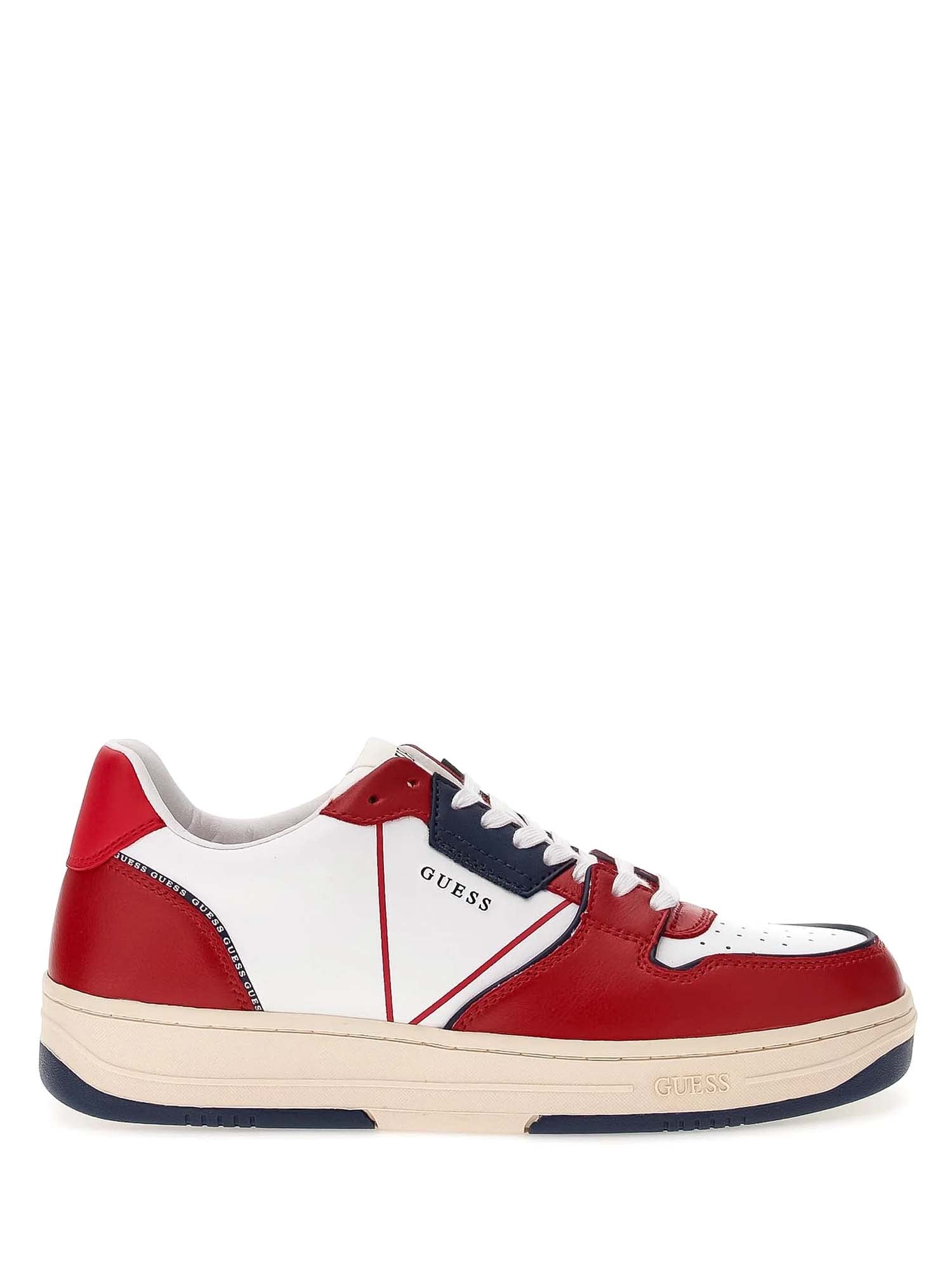 Red guess fashion trainers