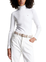 Maglie a collo alto Bianco Tommy Hilfiger