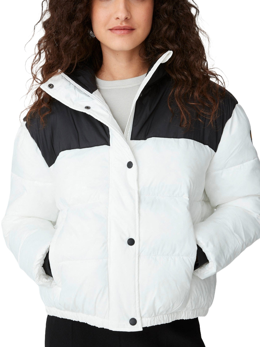 Ciesse Piumini Uomo Piumino con cappuccio 800 Fill Power Franklin Bianco e Nero Ciesse Piumini Uomo Piumino con cappuccio 800 Fill Power Franklin Bianco e Nero