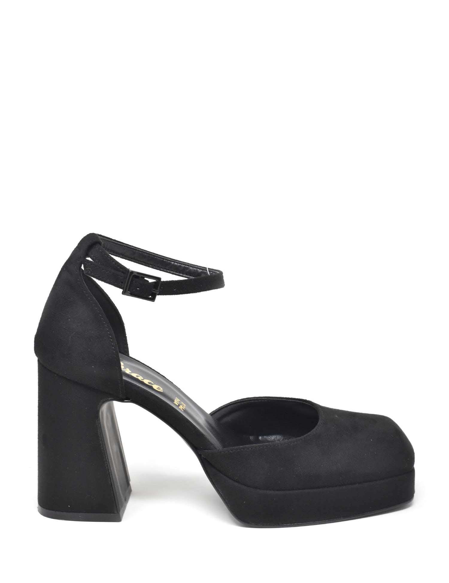 Sandali tacco Nero Camoscio Grace Shoes
