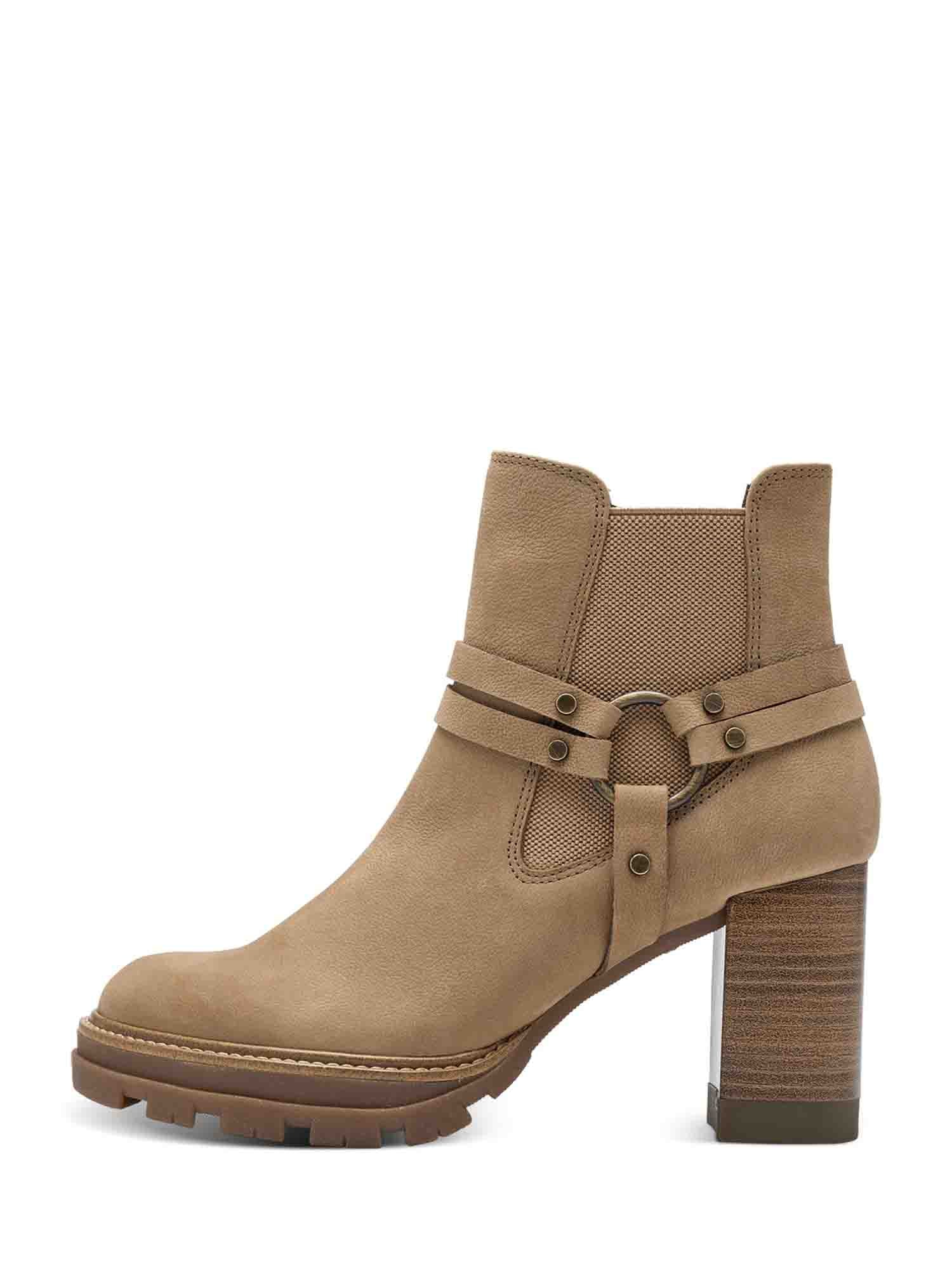Tamaris Stivaletti 1-25313-41 001 – Comfort E Moda In Pelle, Tacco 8 Cm, Taglia 36 EU