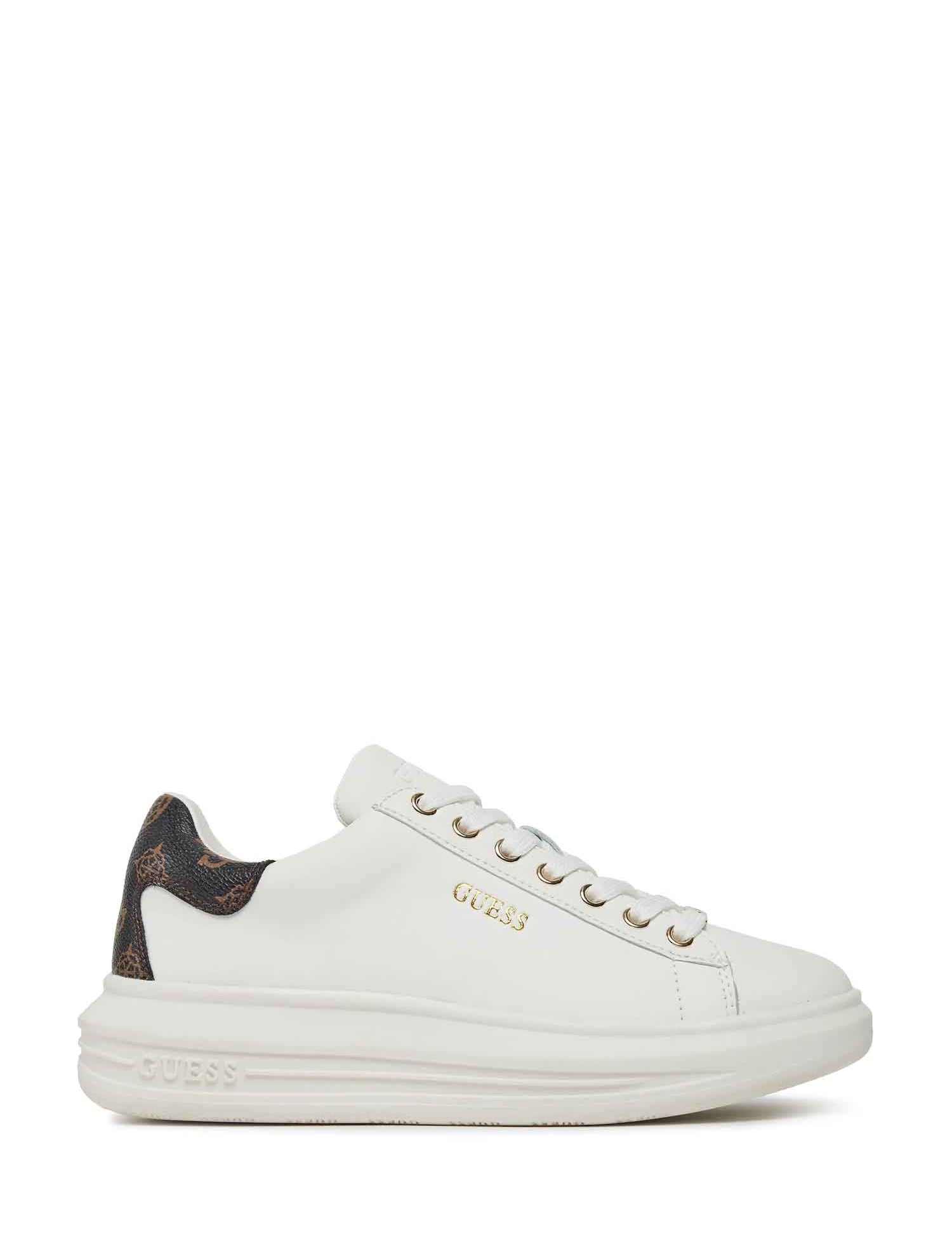 Sneakers Bianco Marrone Guess